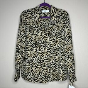 Vintage Norton McNaughton NWT Leopard‎ Print Blouse, Mob Wife Size 14